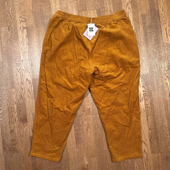 NWT Lucy & Yak Billie Trousers Tapered Corduroy Mustard Yellow Pants Womens XL - Picture 1 of 8